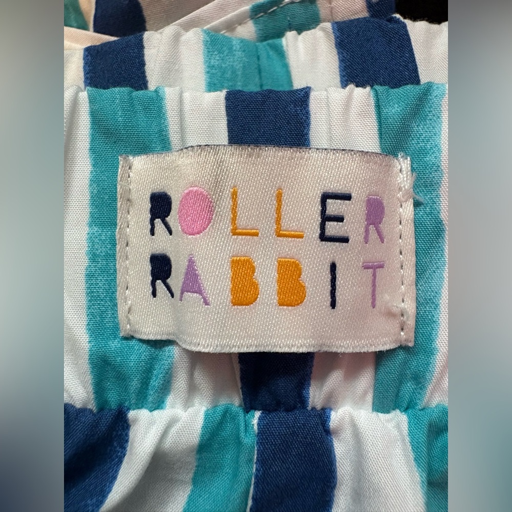 Roller Rabbit x Target Women’s Multi Stripe Poplin Boxer Shorts Blue Aqua White - Picture 9 of 15